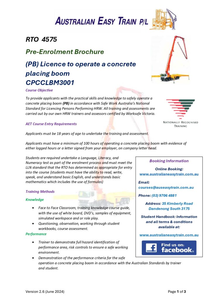 PB – Concrete Placing Boom