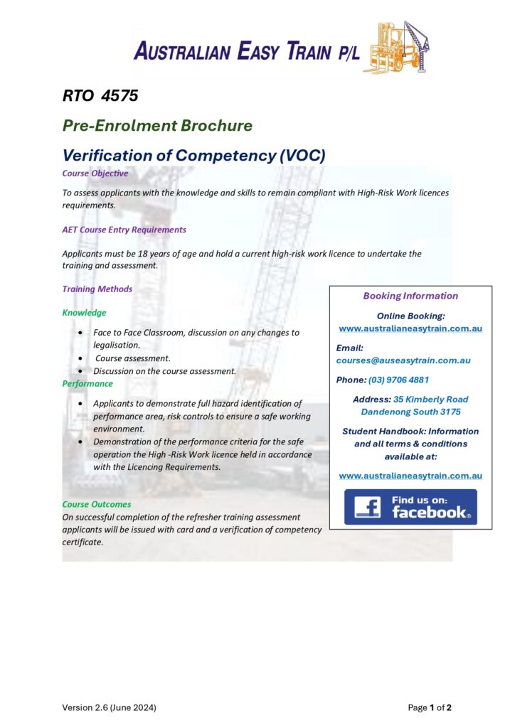Verification of Competency